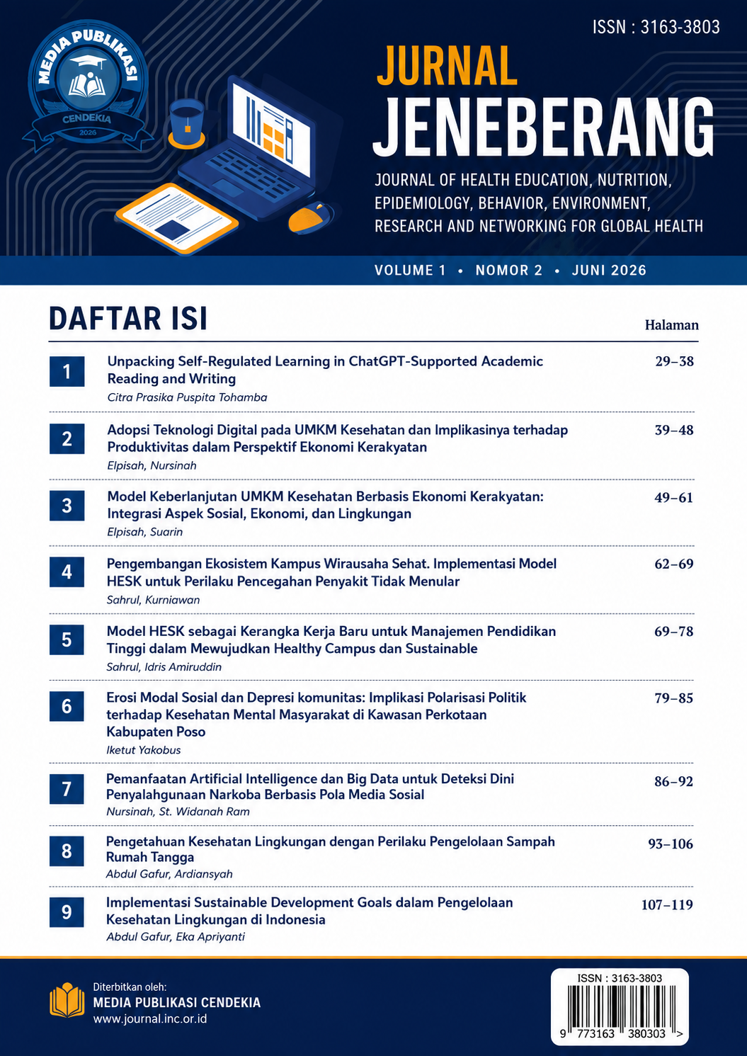 					Lihat Jeneberang, Volume 1, No 2, Juni 2026
				